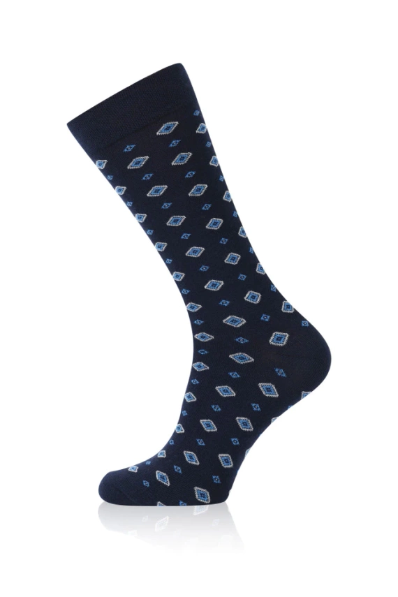 S177D Rajmund Calcetines largos de hombre Italian Fashion - azul marino