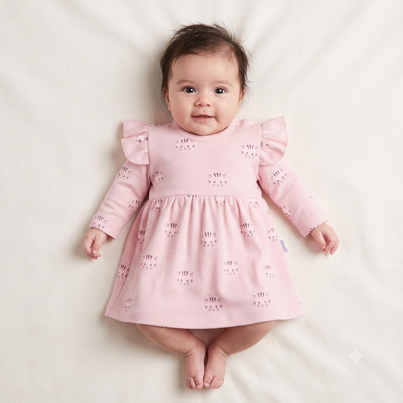 Vestido-body Nicol Tosia 225159 100% algodón Gatos rosas Manga larga