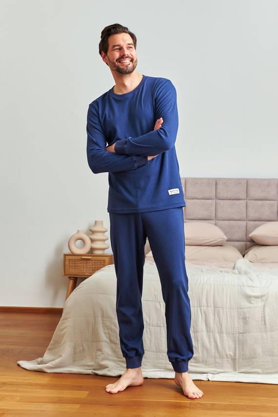 7350 Doctor Nap pijama de hombre - algodón acanalado, comodidad y estilo - cosmos