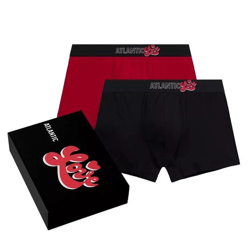 2GMH-033/Z26 Bóxer masculino Atlantic Love 2-pack de algodón rojo y negro para regalo