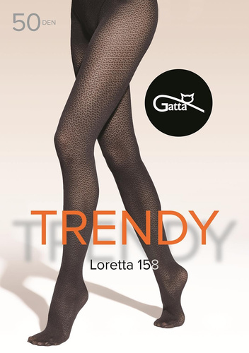Loretta 158 Gatta medias de mujer - 50 den, estampado, mate - nero