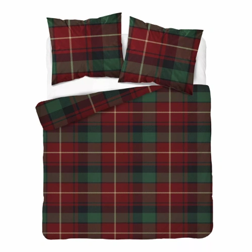 Ropa de cama navideña 6059 A Detexpol Cuadro navideño rojo y verde 100% algodón