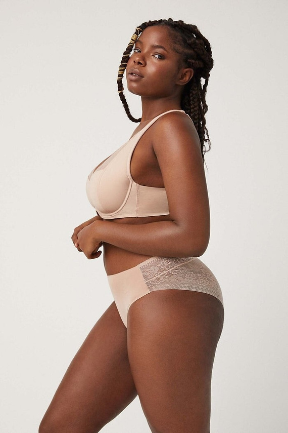 19671 Braguitas Ysabel Mora beige - de encaje, femeninas, cómodas