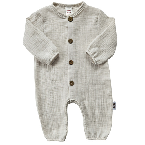 Pijama de muselina Just Muslin 02235BE Makoma beige- ligera, transpirable, 100% algodón