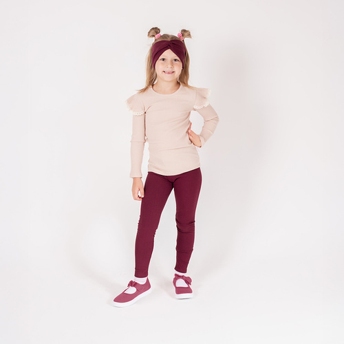 217201 Alisa Leggings Nicol - algodón acanalado, burdeos