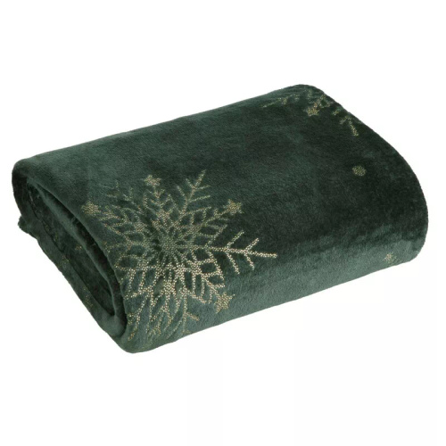 Eurofirany Manta de Navidad verde - colcha de microfibra suave, 240 g/m²