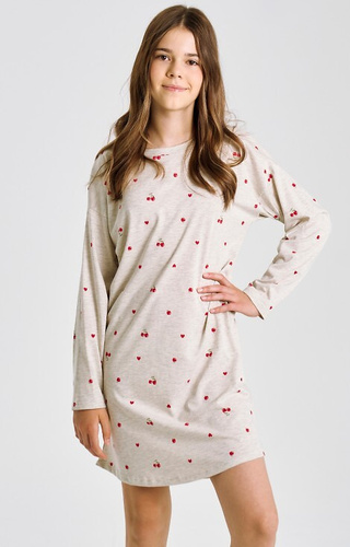 3504 Adele Taro melange - Camiseta manga larga niña, algodón