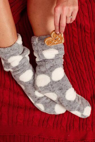 553/554 Calcetines de dormir Wellsoft Smooth De Lafense - gris círculos grandes