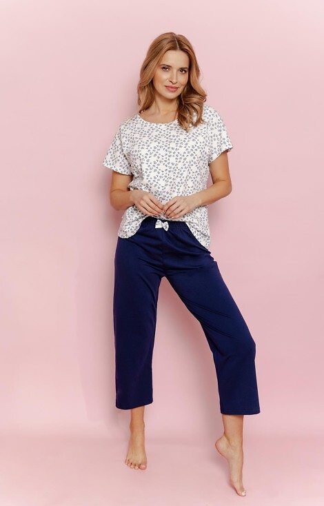 3418 Demi Pijama de señora Taro de algodón, manga corta, pantalón 3/4