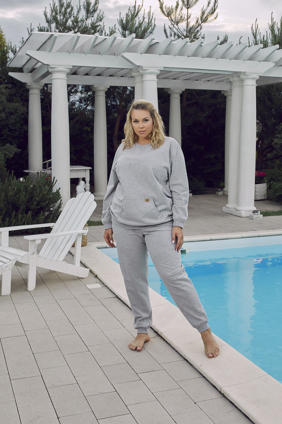 Conjunto largo Fox para mujer. manga, longitud. pantalones Moda Italiana - melange