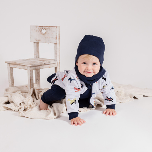 219287 Willy chaqueta sudadera reversible Nicol - azul marino y gris con aviones