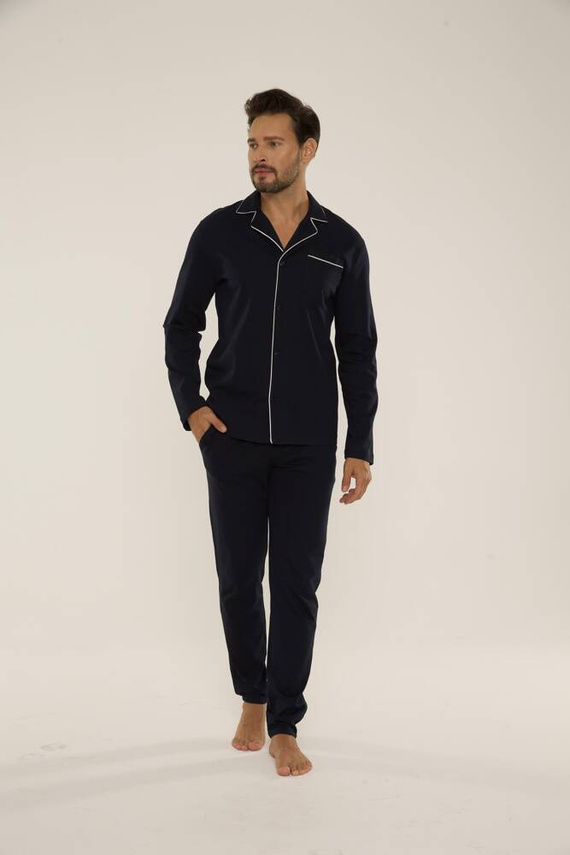 729 Norberto Pijama de hombre De Lafense - azul marino