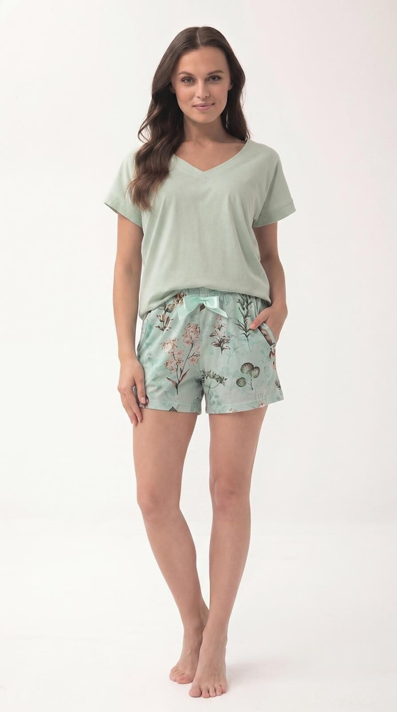 Pijama de mujer 1309 Luna de algodón con pantalón corto