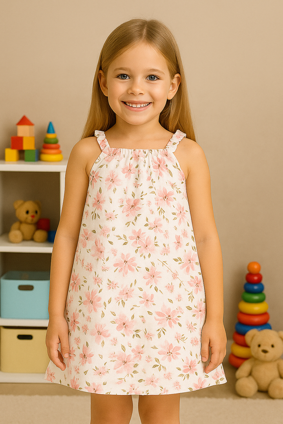 Vestido de muselina sin tirantes Flowers crudo Pinokio con estampado de flores