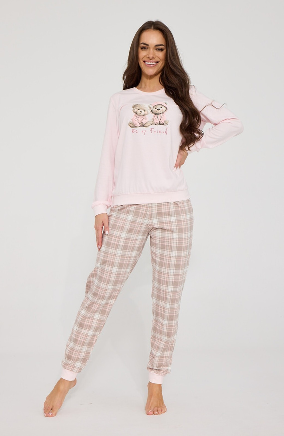 Pijama de mujer Cornette 671/477 Be My Friend 100% algodón manga larga