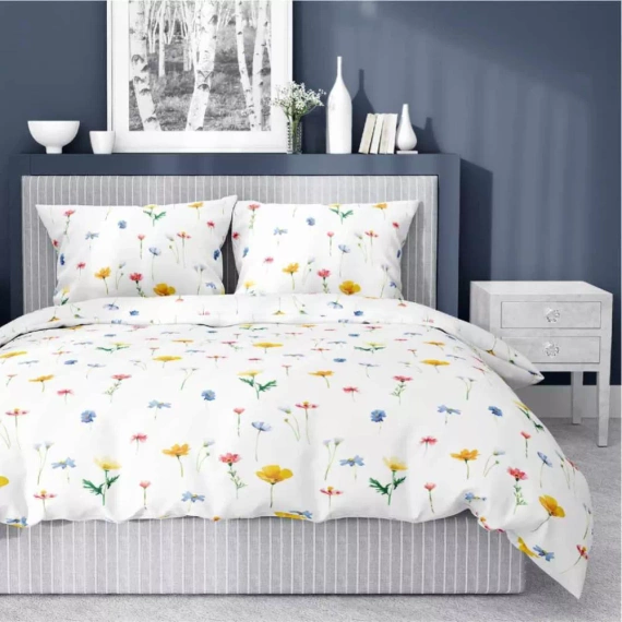 5486 A Detexpol Satin Stories ropa de cama blanca| 100% algodón, tejido satinado, cremallera, papel de regalo