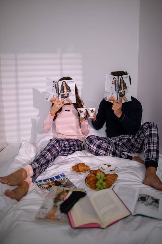 Brit Pijamas Hombre de manga larga, pantalón largo Moda Italiana - azul marino/estampado