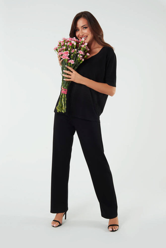 Soler Pantalones largos Mujer Moda Italiana - negro