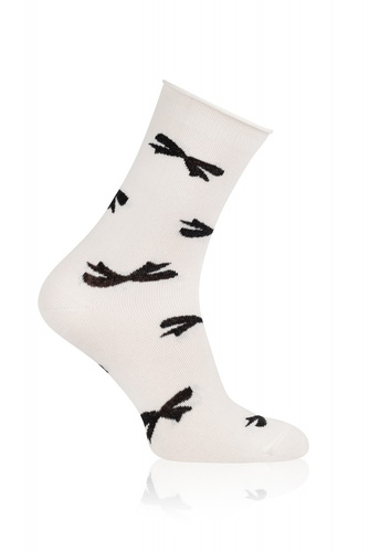 S183D Figaro Calcetines largos sin presiones para mujer Moda Italiana - lazos