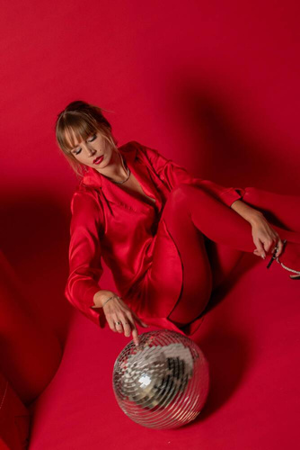 760 Cordelia Camisa desabrochada de señora De Lafense - roja