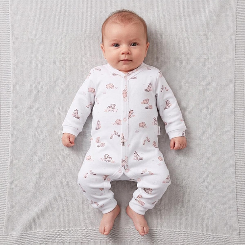 228032 Nicol FARMA Pijama enterizo para bebé 100% algodón sin pies animales