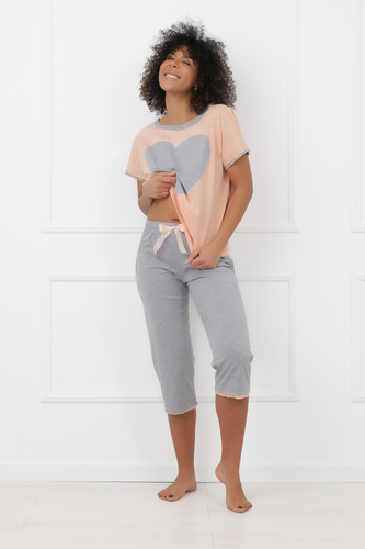 Pijama Sabrina Italian Fashion 100% algodón – manga corta, pantalón 3/4