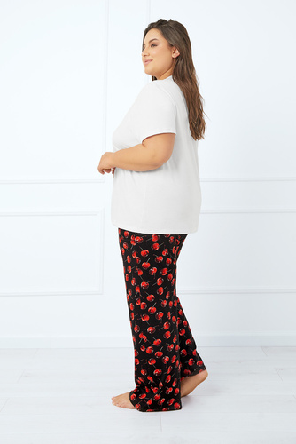 Cherry Pantalón de pijama de mujer, largo Moda Italiana - estampado