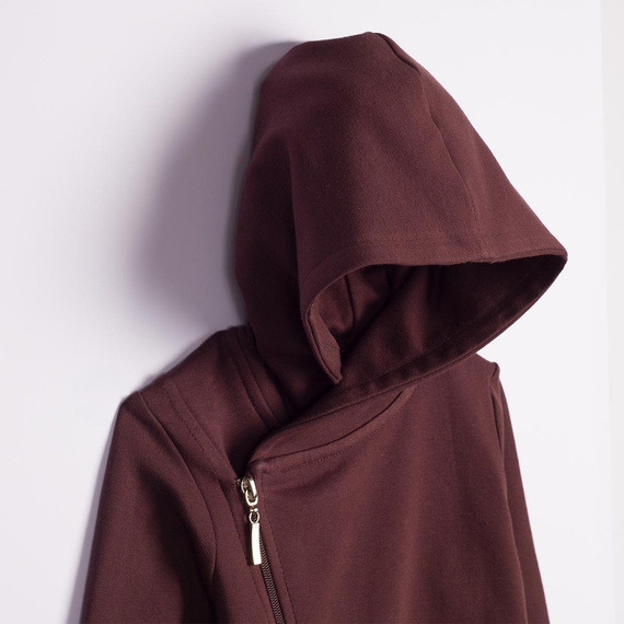 227276 Nicol BENEK Sudadera infantil con capucha para niño marrón oscuro con cremallera