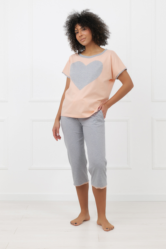 Pijama Sabrina Italian Fashion 100% algodón – manga corta, pantalón 3/4