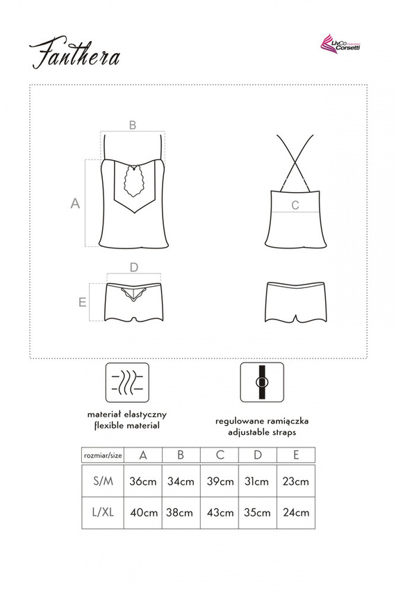 Fanthera LC 90561 Conjunto, chemise+ short LivCo Corsetti Fashion