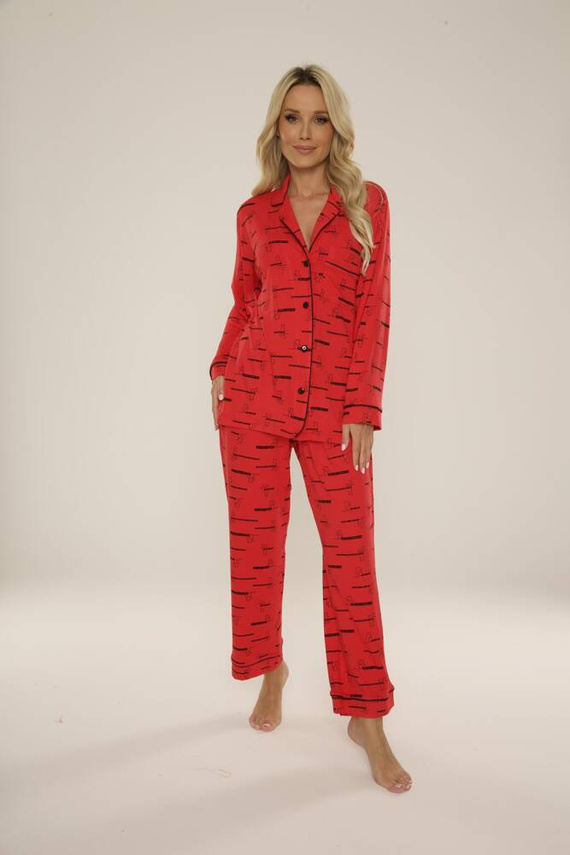718 Madeleine Cat Love Pijama de mujer Forex - rojo