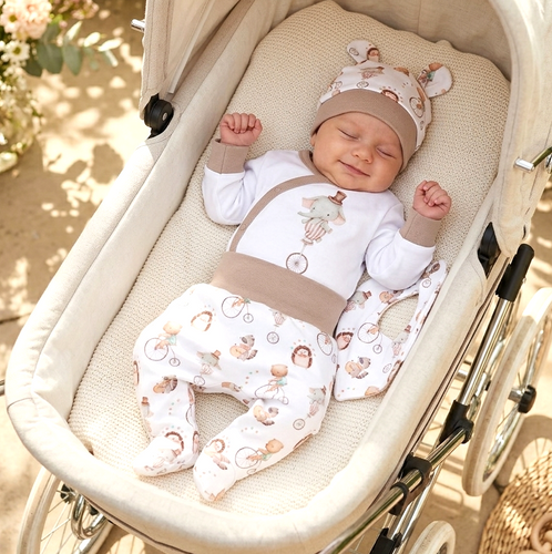 ABK-0049 Conjunto infantil Circus Nini de algodón orgánico 4 piezas