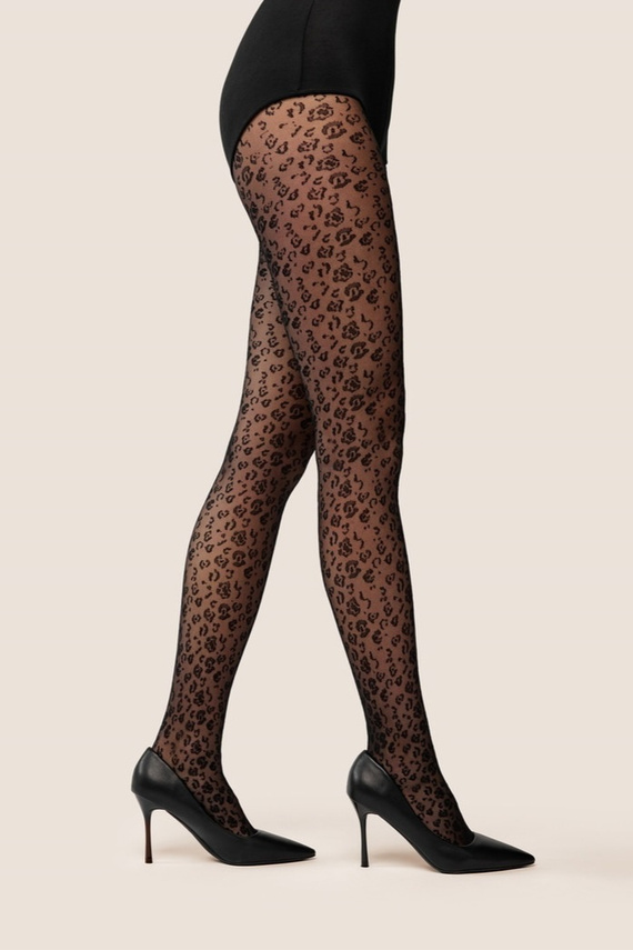 Gabriella Leonia 20 den medias leopardo – finas, transparentes