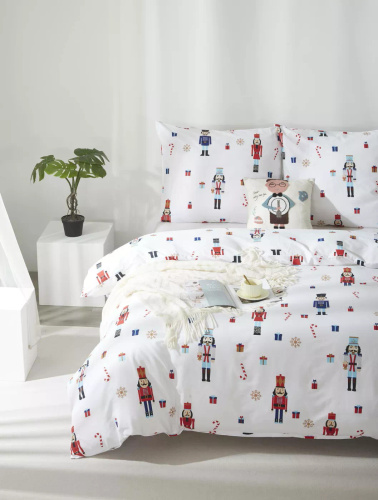 Xmass Navidad ropa de cama de satén de algodón Spod Igły i Nitki cascanueces - elegante y suave