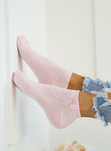 0859 Pies de mujer con lazo Milena - estilo y confort - rosa