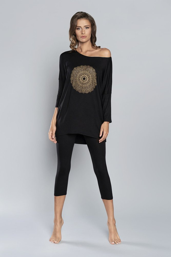 Pijama Mandala Ladies' Italian Fashion - negro