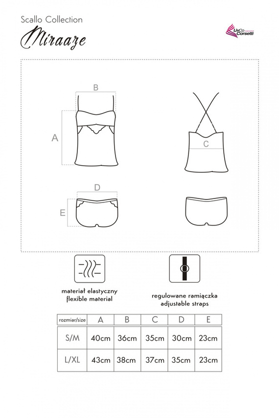 Miraaze Negro LC 90567 Conjunto, chemise+ short LivCo Corsetti Fashion