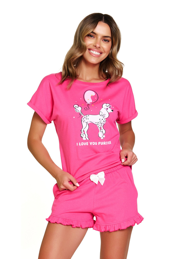 7357 Doctor Nap pijama de algodón de las mujeres - lindo conjunto con volantes - peonía