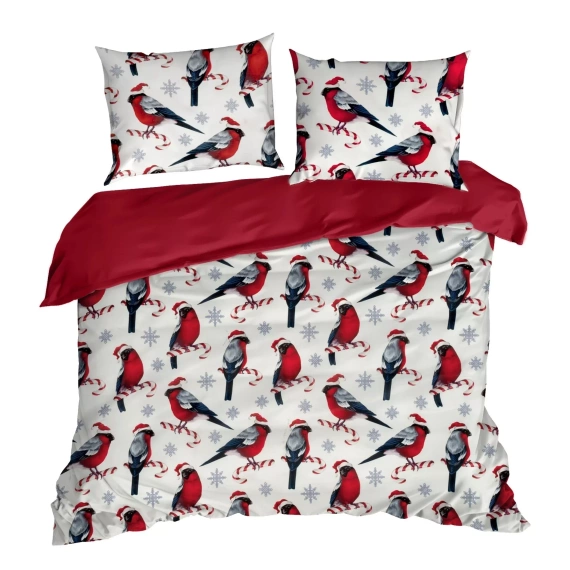 Melody Navidad ropa de cama de microfibra Eurofirany rojo decorado con estampado navideño