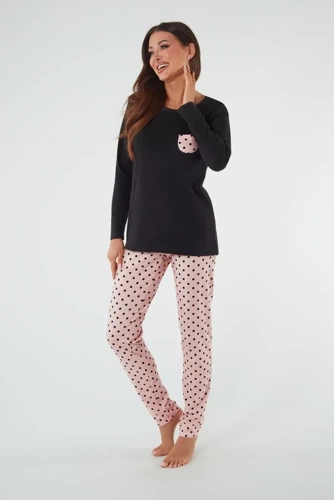 Buscato Pijama señora manga larga, pantalón largo Moda Italiana