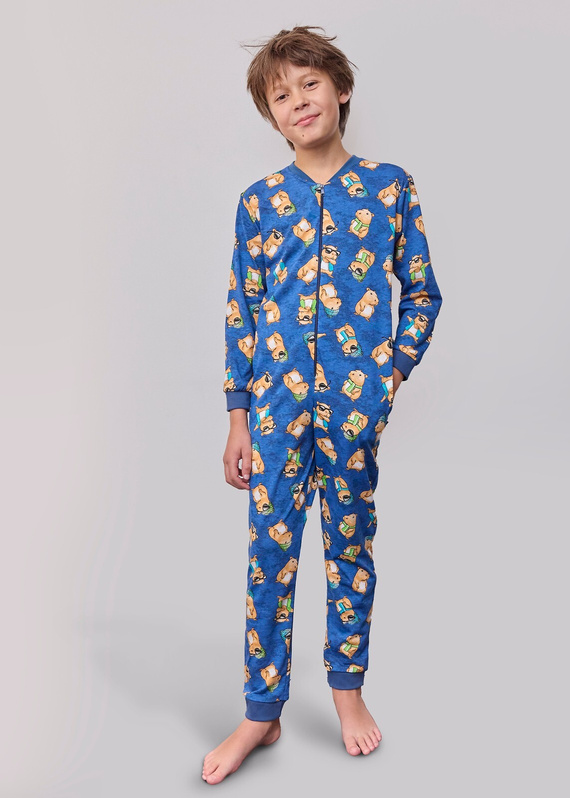 185/183 186/183 Mono Cornette Capybara 2 Niño - algodón, con cremallera y estampado divertido