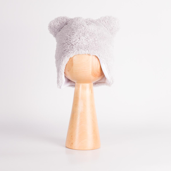 228265 Nicol FARMA Gorro para bebé con orejas de oso gris claro de algodón