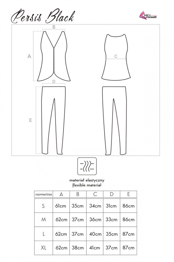 Persis Negro 90042-1 Pijama de mujer LivCo Corsetti Moda