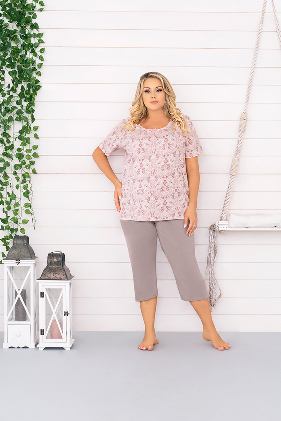 Kalmia Pijama de mujer manga corta, pantalón 3/4 italiano Fashion-print