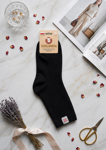 Calcetines de mujer WIK Soxlandia 3044 wz.11 Cachemir 95% cálidos de invierno - negro