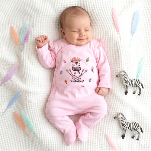 ABN-5539 Pijama para bebé Nini Happy Animals de algodón orgánico - 100% de seguridad, cierres sin níquel, producción polaca