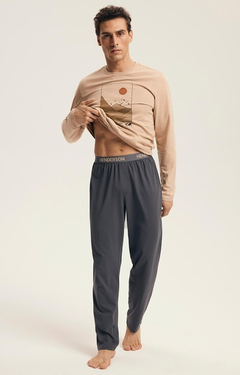 43474 Pijama de hombre Luro Henderson Core - algodón, top estampado, largo. pantalones