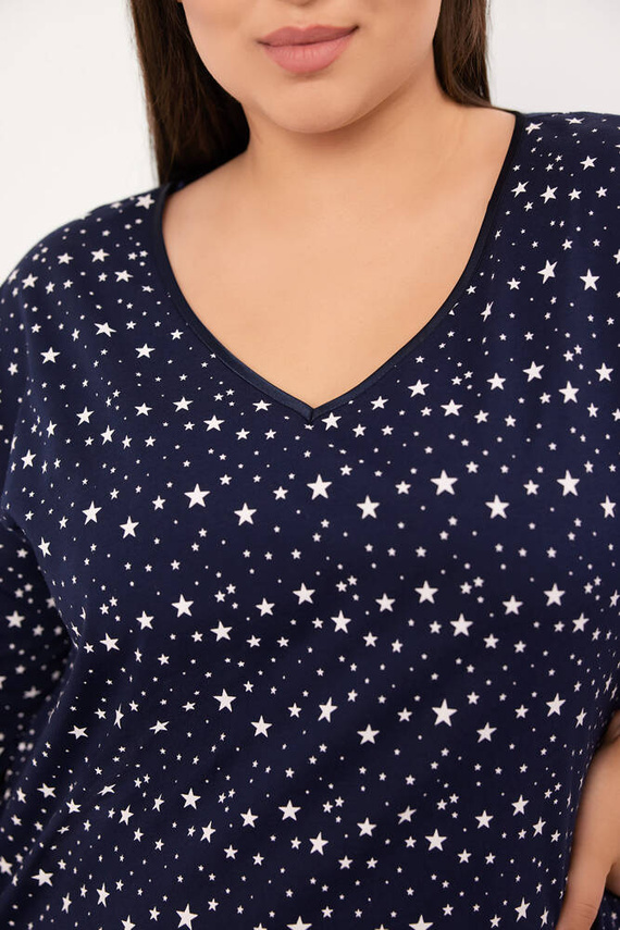 Camisón Libra, manga 3/4 Moda Italiana - estampado