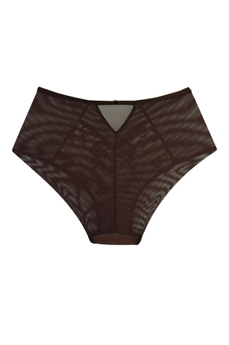 Braguitas de mujer Mediolano 19255 Dark Chocolate de encaje con bordado marrón