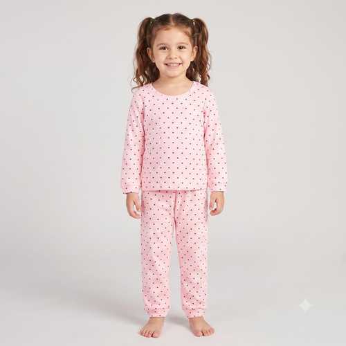 Pijama infantil Nicol Tosia 225038 de algodón, larga, rosa con corazones
